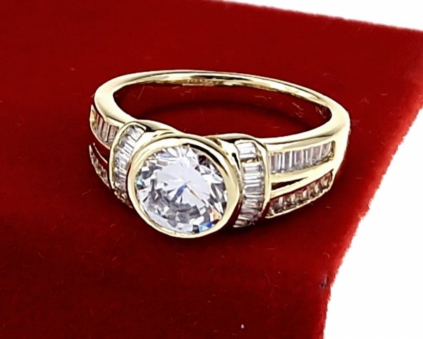 Goldring 18,60 mm. vergoldete Verlobung Xuping