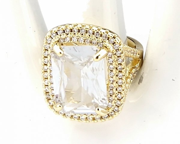 Goldring 17,00 mm. vergoldete Verlobung Xuping