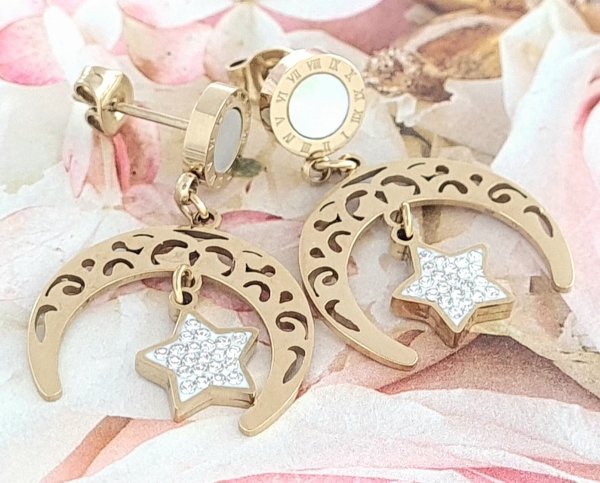 goldene Ohrringe aus Edelstahl
