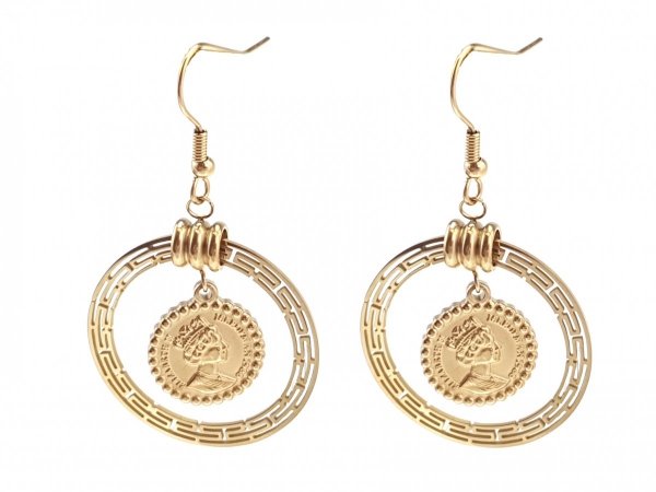 goldene Ohrringe aus Edelstahl