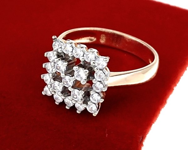 Goldring 18,60 mm. vergoldete Verlobung Xuping