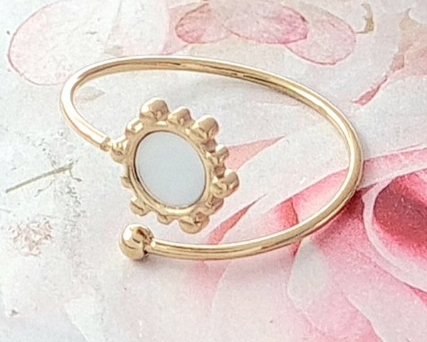 Ring 18,30 mm, goldener Edelstahl