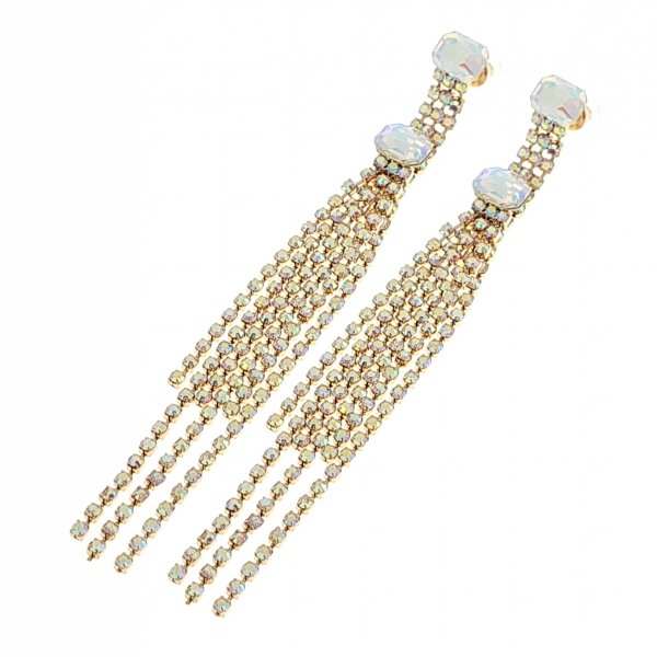 OHRRINGE GOLD LANGE ZIRKONIA HOCHZEIT HOCHZEIT