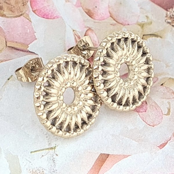 goldene Ohrringe aus Edelstahl