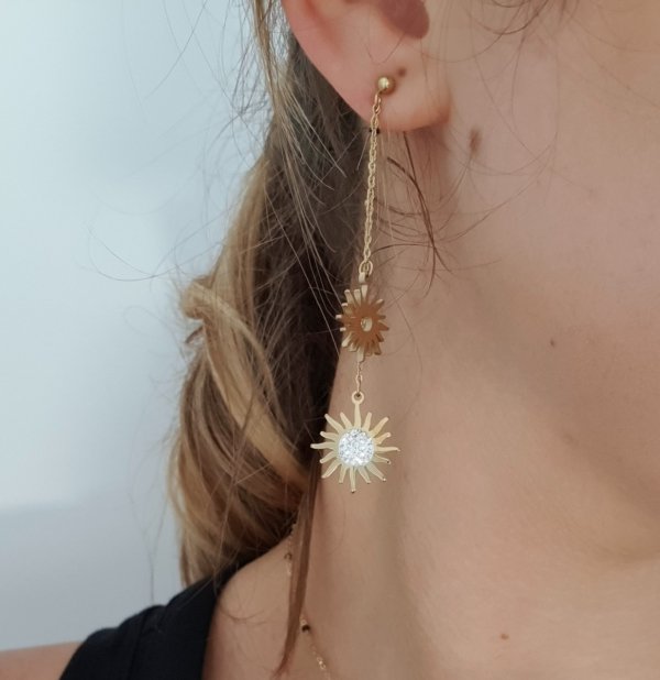 goldene Ohrringe aus Edelstahl