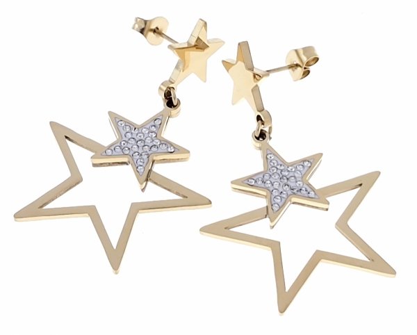 goldene Ohrringe aus Edelstahl