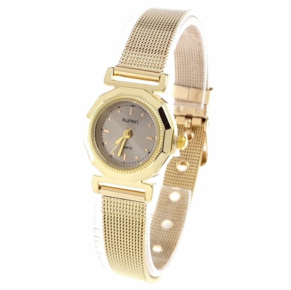 Damenuhr golden kurren Edelstahl