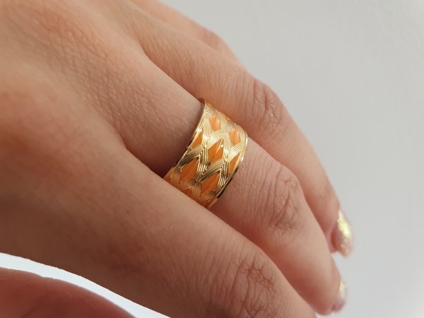 Ring 18,30 mm, goldener Edelstahl