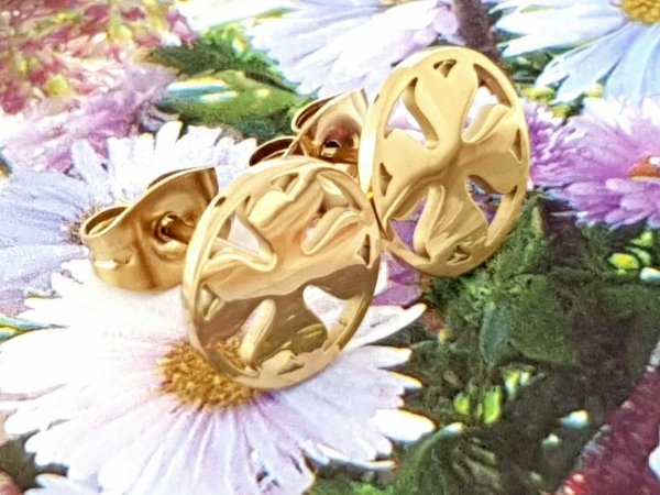 goldene Ohrringe aus Edelstahl