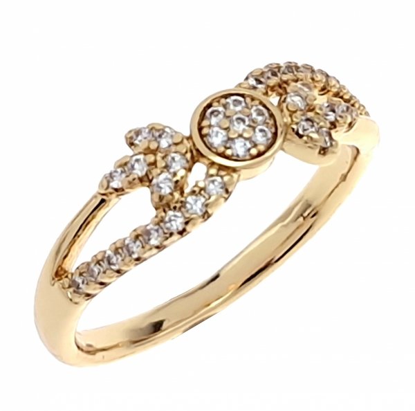 Goldring 18,60 mm. vergoldete Verlobung Xuping