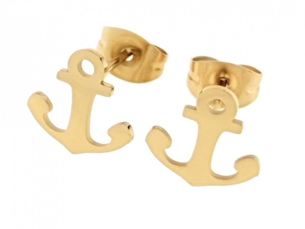 goldene Ohrringe aus Edelstahl