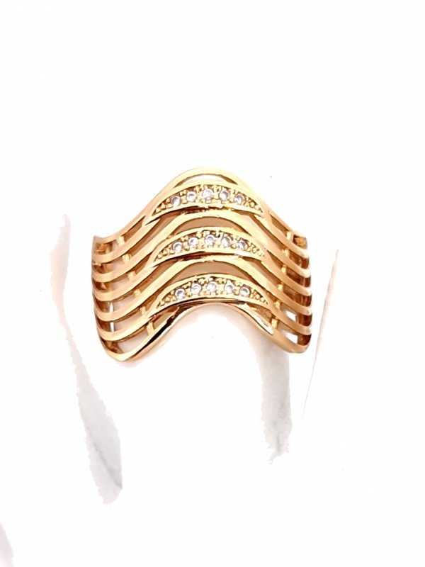 Goldring 18,60 mm. vergoldete Verlobung Xuping