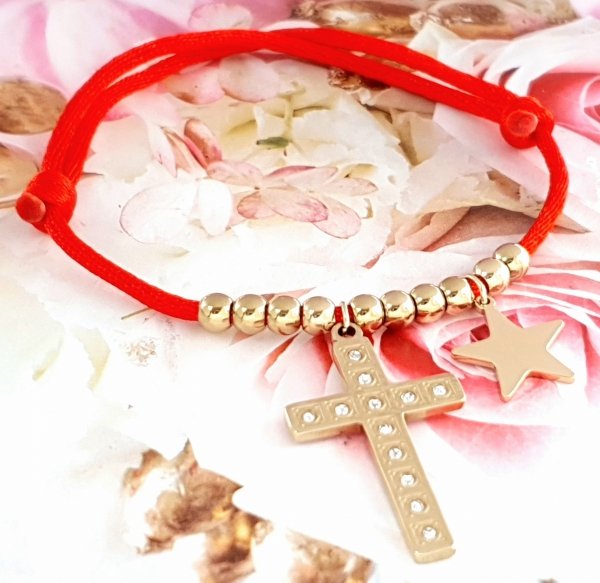 GOLDENES ARMBAND MIT EDELSTAHL