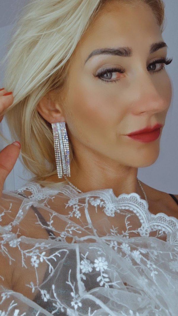 OHRRINGE GOLD LANGE ZIRKONIA HOCHZEIT HOCHZEIT
