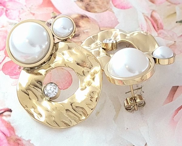 goldene Ohrringe aus Edelstahl