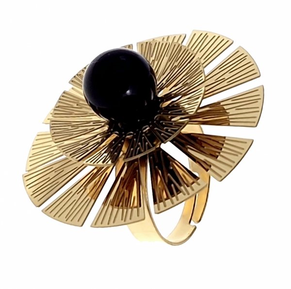 Ring 18,30 mm, goldener Edelstahl