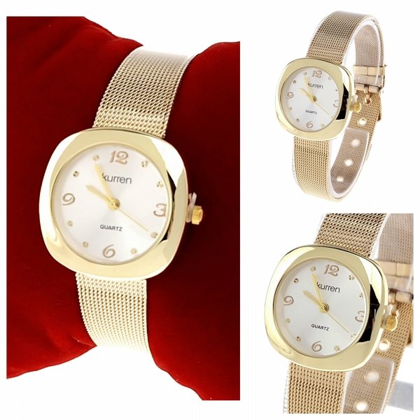 Damenuhr golden kurren Edelstahl