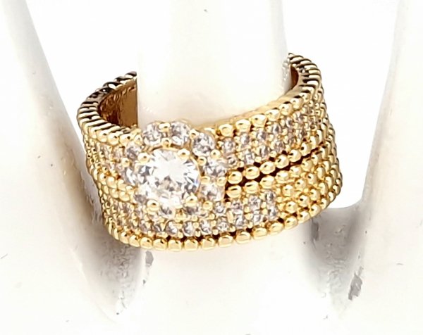 Goldring 18,60 mm. vergoldete Verlobung Xuping