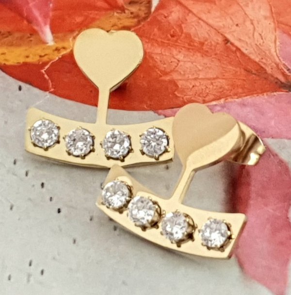 goldene Ohrringe aus Edelstahl