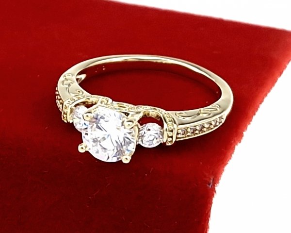 Goldring 18,60 mm. vergoldete Verlobung Xuping