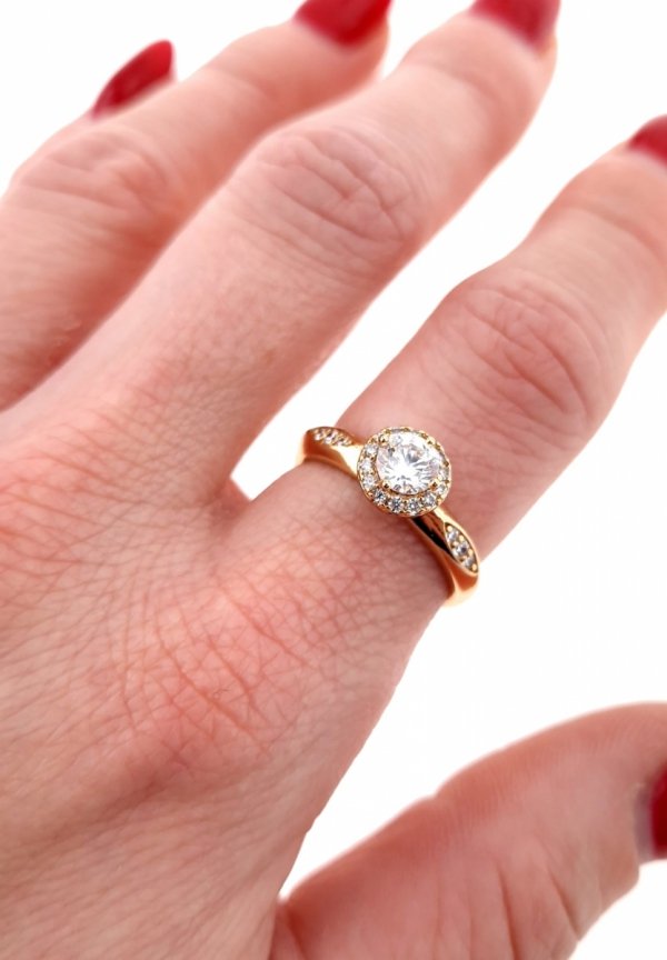 Goldring 18,60 mm. vergoldete Verlobung Xuping