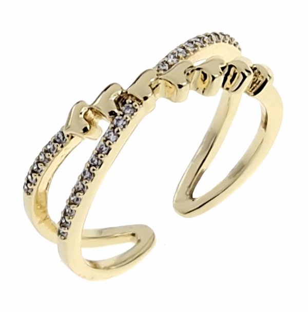 Goldring 18,60 mm. vergoldete Verlobung Xuping