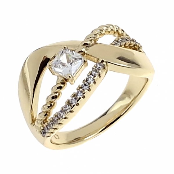 Goldring 18,60 mm. vergoldete Verlobung Xuping