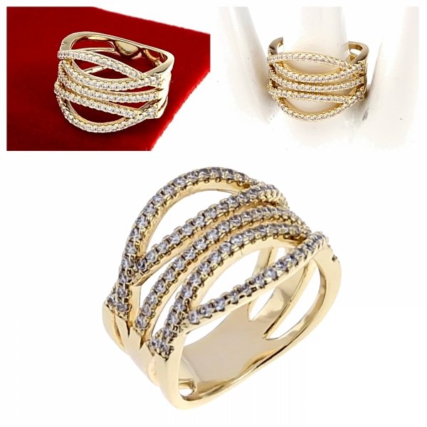 Goldring 18,60 mm. vergoldete Verlobung Xuping