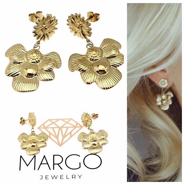 gold earrings made of stainless steel