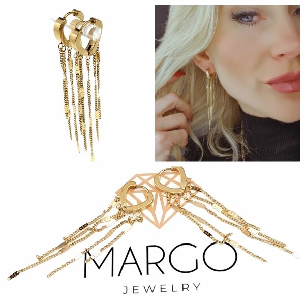 gold earrings made of stainless steel