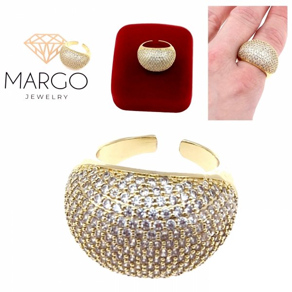 gold ring 17,00mm. gold-plated engagement xuping