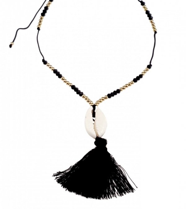 504 Naszyjnik boho stal 80cm muszelki lato wakacje