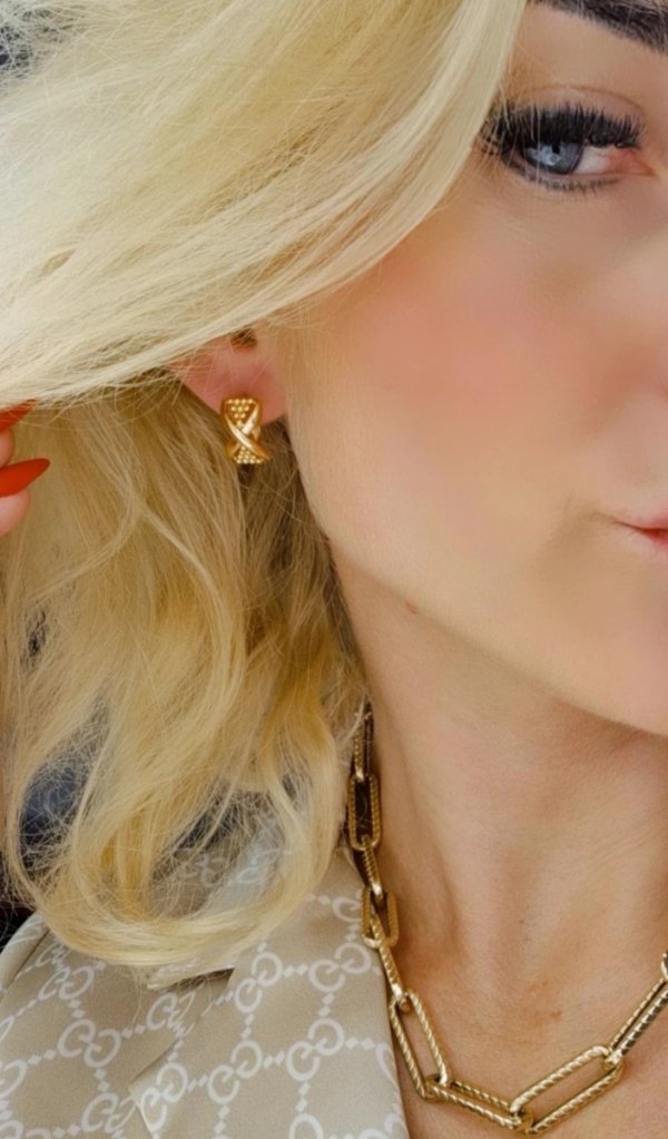 gold plated earrings with exclusive cubic zirconia