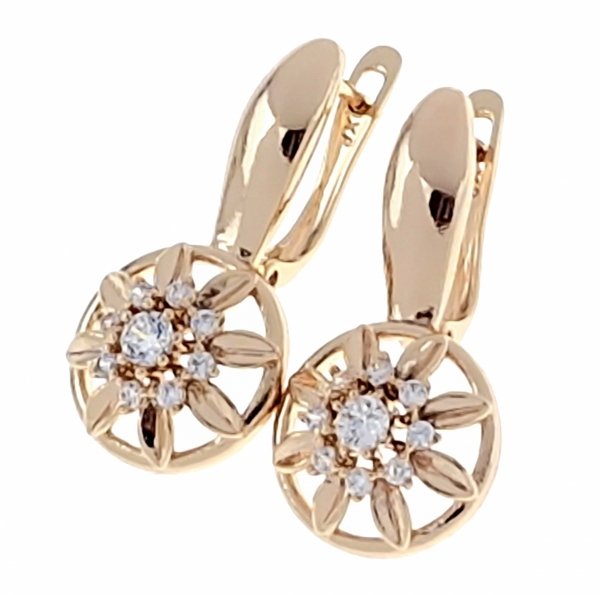 gold plated earrings with exclusive cubic zirconia
