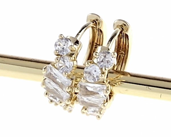 gold plated earrings with exclusive cubic zirconia