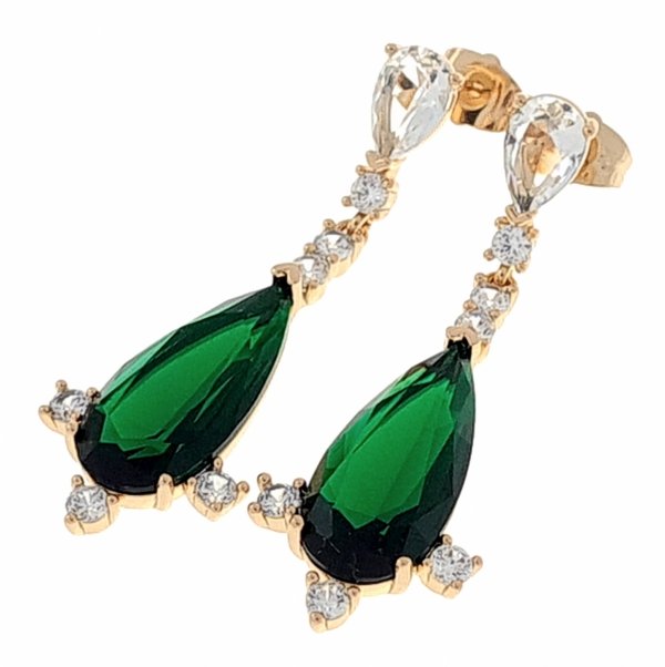 gold plated earrings with exclusive cubic zirconia