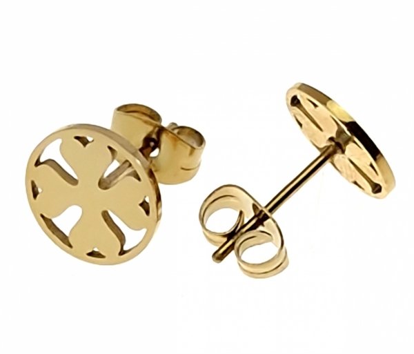 gold earrings made of stainless steel