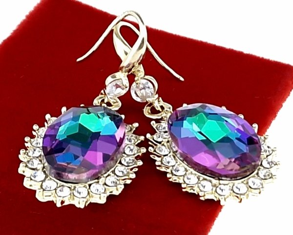 gold plated earrings with exclusive cubic zirconia