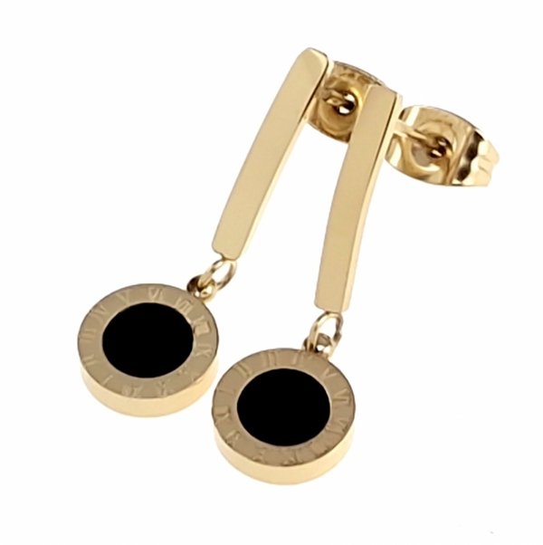 gold earrings made of stainless steel