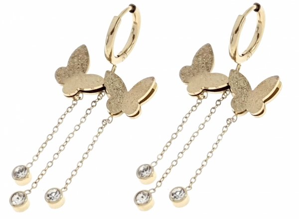 gold earrings made of stainless steel