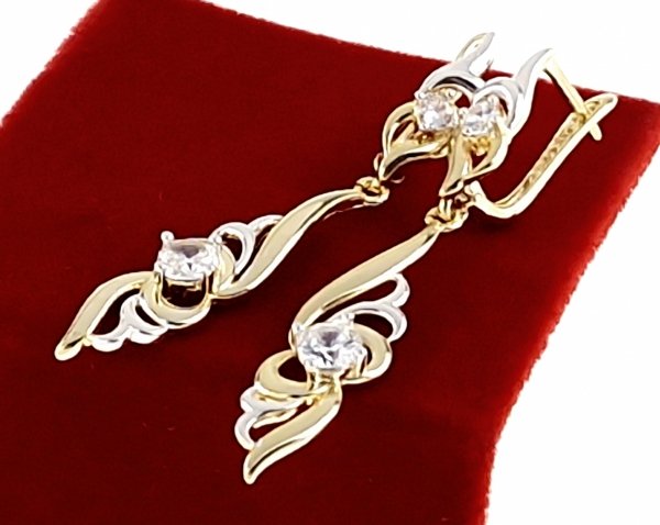 gold plated earrings with exclusive cubic zirconia
