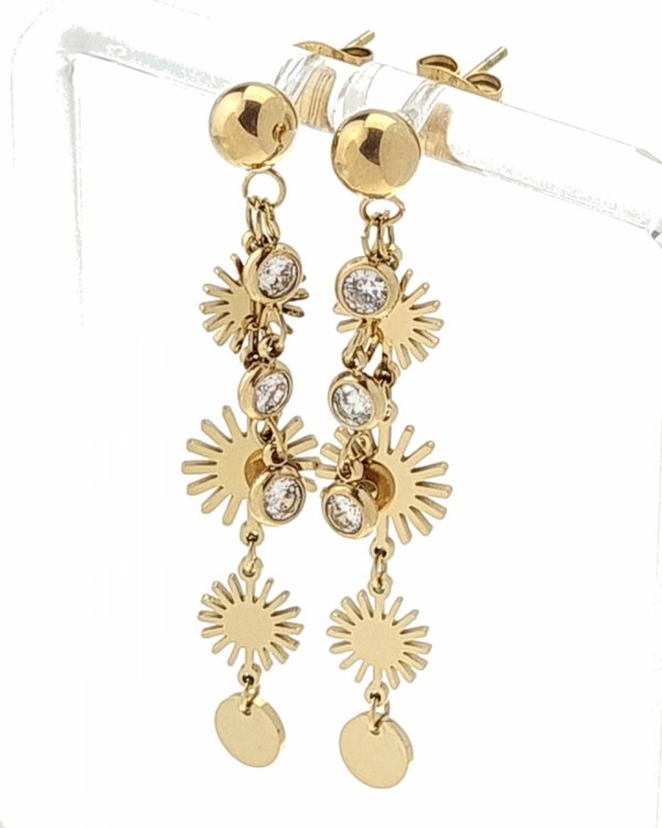 gold earrings made of stainless steel