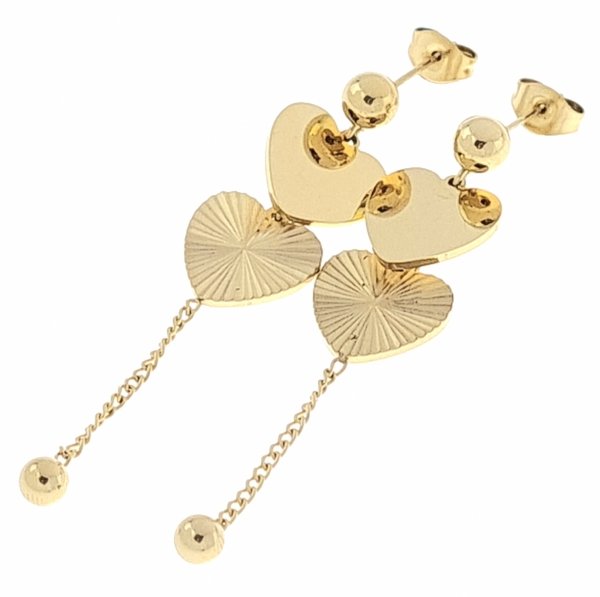 gold earrings made of stainless steel