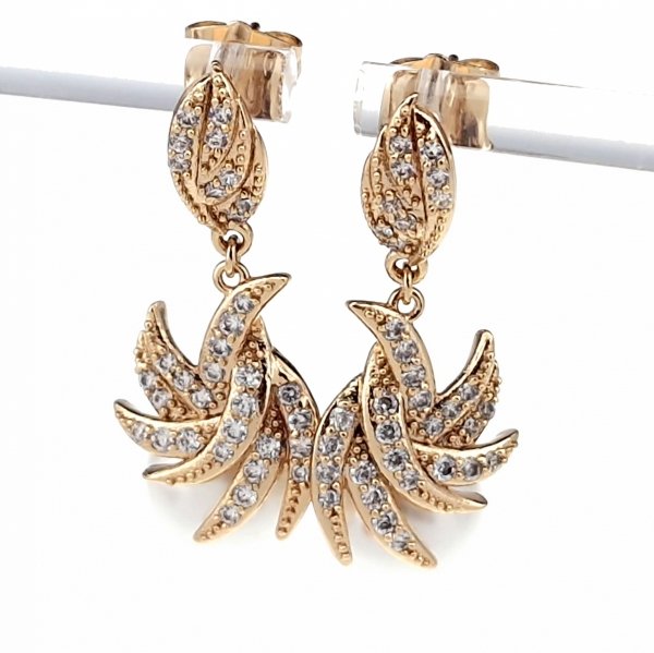 gold plated earrings with exclusive cubic zirconia
