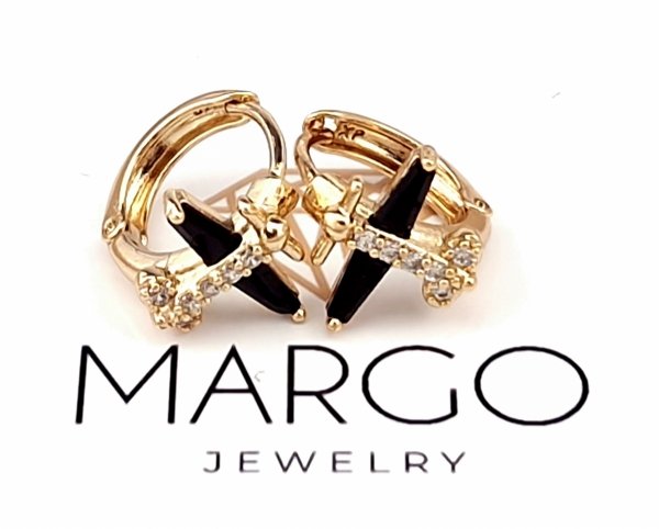 gold plated earrings with exclusive cubic zirconia