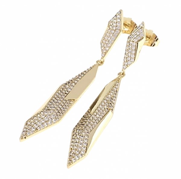 gold plated earrings with exclusive cubic zirconia