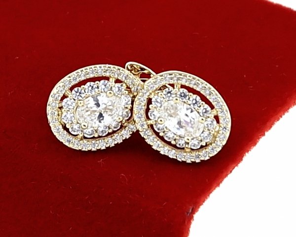 gold plated earrings with exclusive cubic zirconia