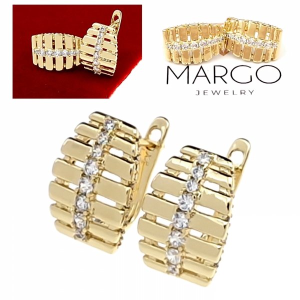 gold plated earrings with exclusive cubic zirconia