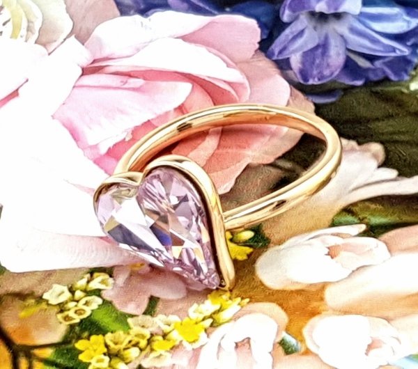 gold ring 17,00mm. gold-plated engagement xuping