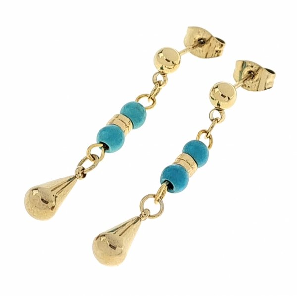 gold earrings made of stainless steel